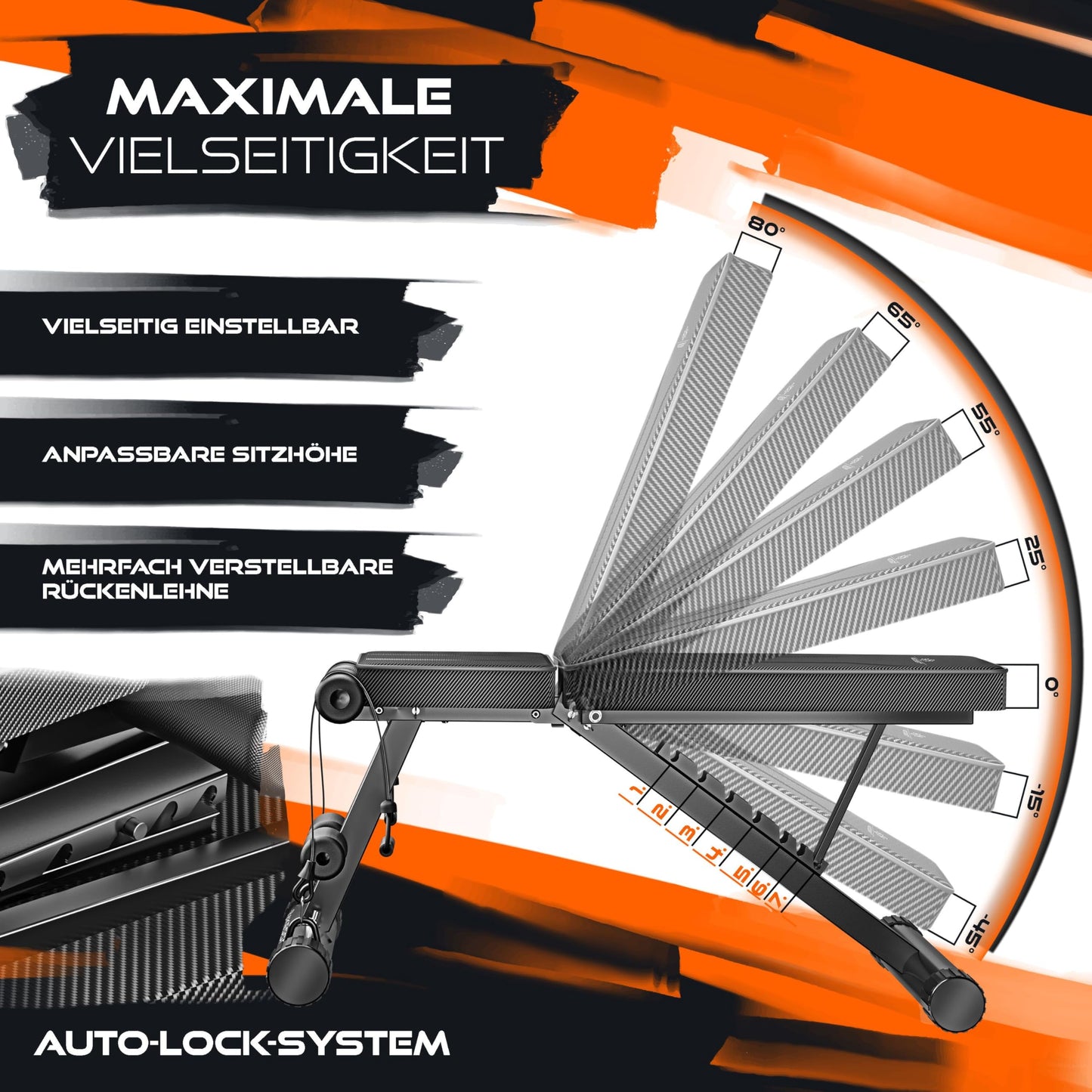 Hantelbank Klappbar 500kg Belastbarkeit - Multifunktional Verstellbar
