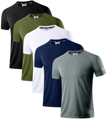 Sport T-Shirt Herren 3er/5er Pack - Atmungsaktiv & Schnelltrocknend