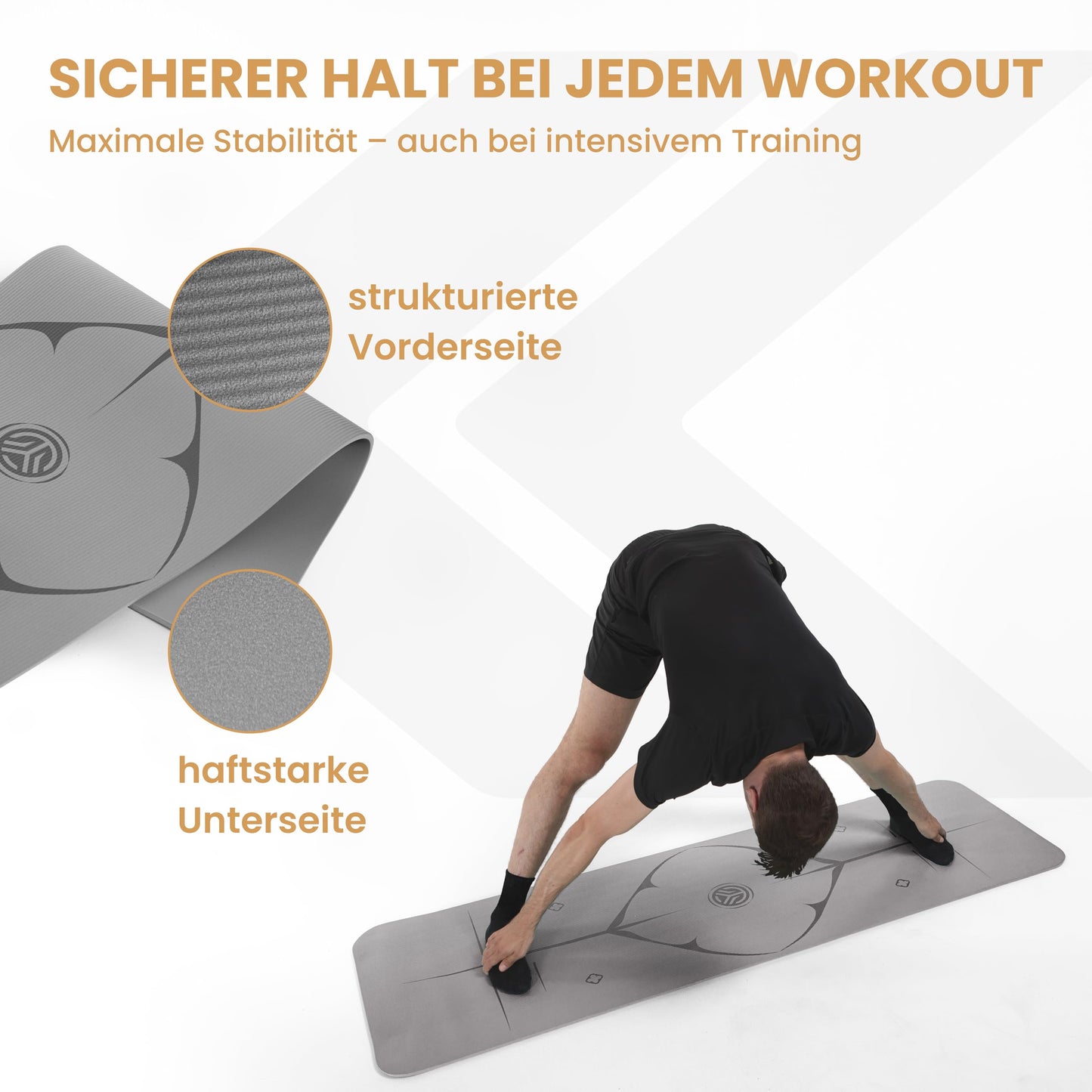 Yogamatte Rutschfest Gelenkschonend - 2 Dicken 1,0 & 1,5 cm NBR