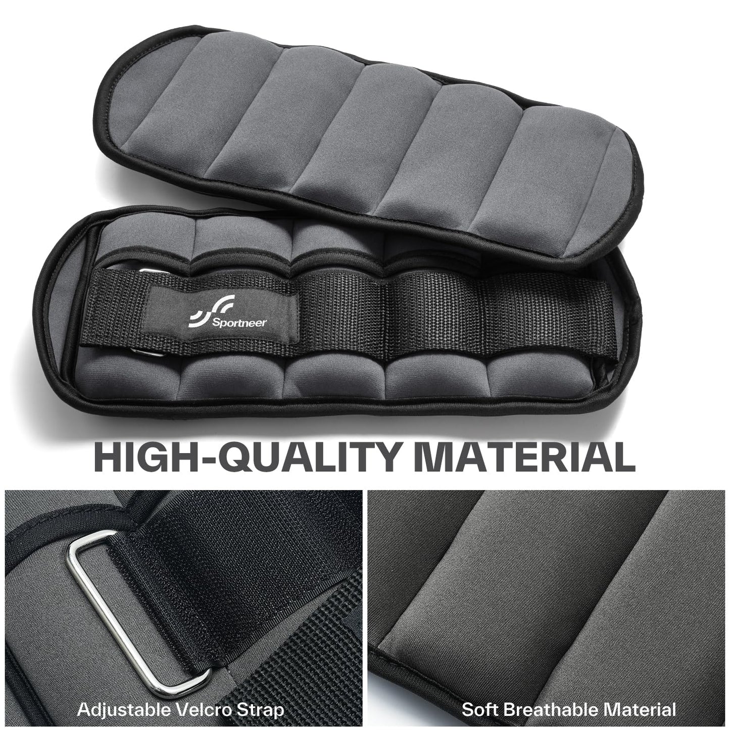 Knöchelgewichte Verstellbar 2er Pack - 0,45-2,25kg pro Knöchel