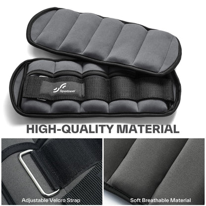 Knöchelgewichte Verstellbar 2er Pack - 0,45-2,25kg pro Knöchel