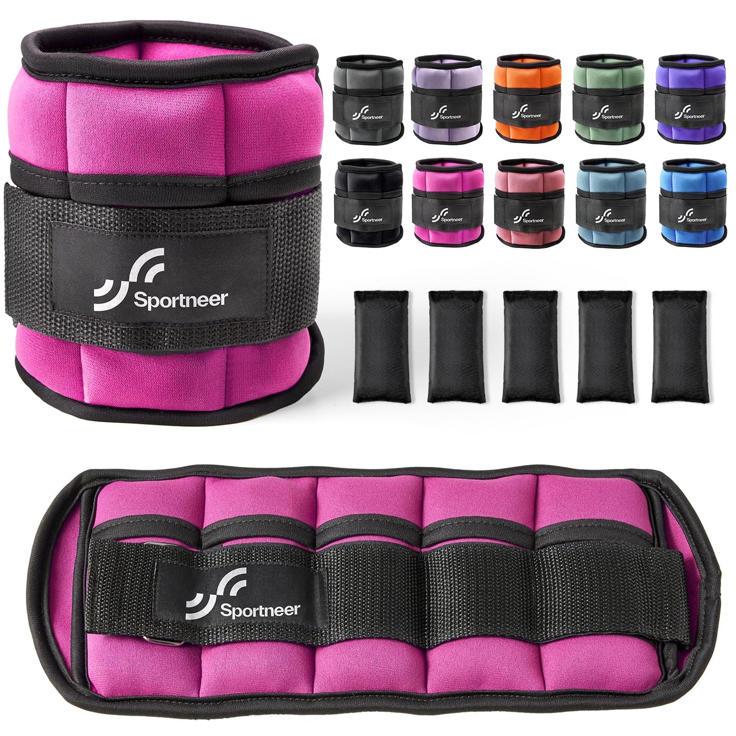 Knöchelgewichte Verstellbar 2er Pack - 0,45-2,25kg pro Knöchel