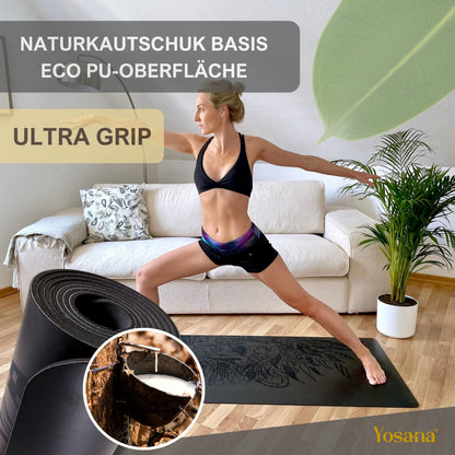 Yogamatte Naturkautschuk Ultra Grip - Extra Breit 68cm 4mm