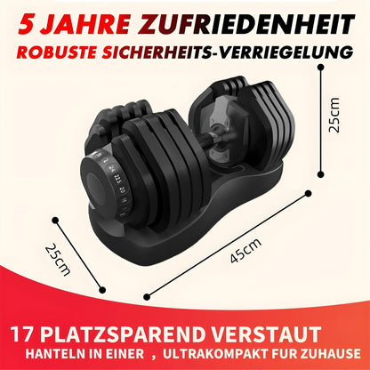 2 x 24/40 kg verstellbare Hanteln, 15-in-1 Hantelset, verstellbare platzsparende Hanteln, Kraft- und Heimtraining, variable Gewichte, platzsparend (24-40 kg)