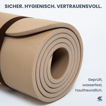Yogamatte Rutschfest Gelenkschonend - 2 Dicken 1,0 & 1,5 cm NBR
