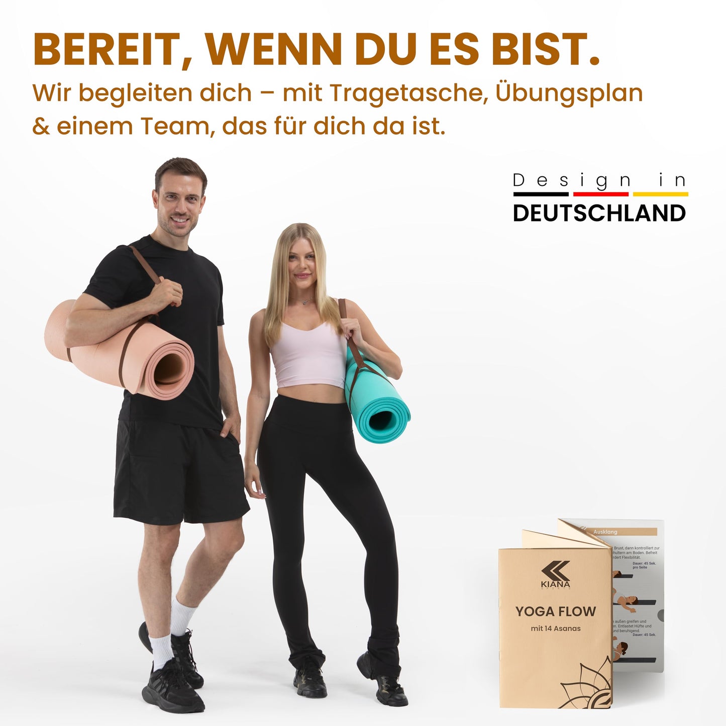 Yogamatte Rutschfest Gelenkschonend - 2 Dicken 1,0 & 1,5 cm NBR