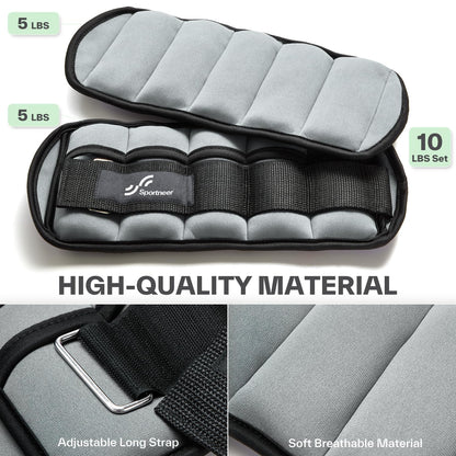 Knöchelgewichte Verstellbar 2er Pack - 0,45-2,25kg pro Knöchel