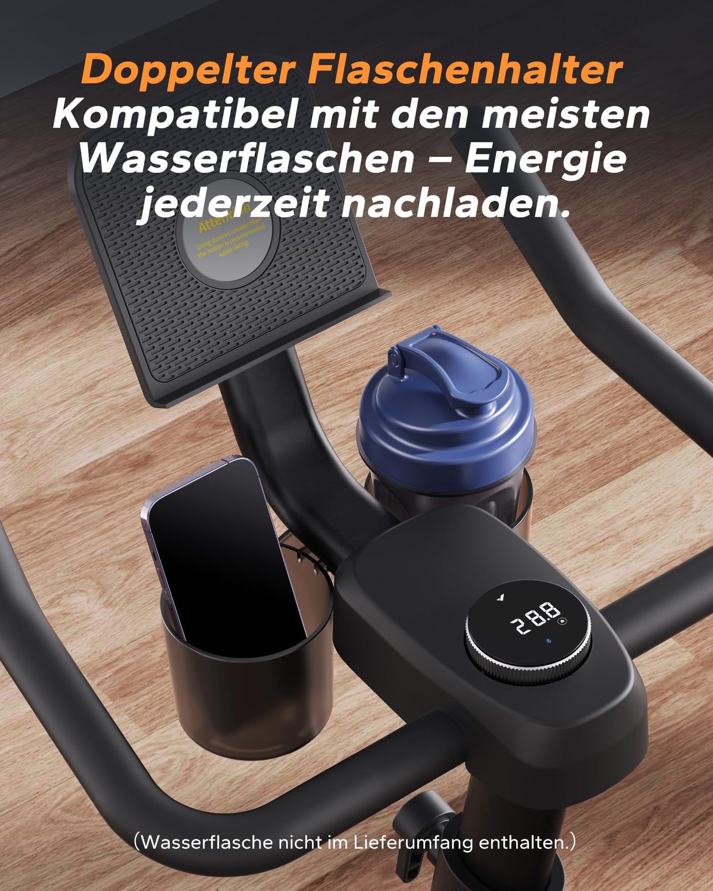 Heimtrainer Fahrrad mit App - 8 Stufen LCD Monitor bis 136kg