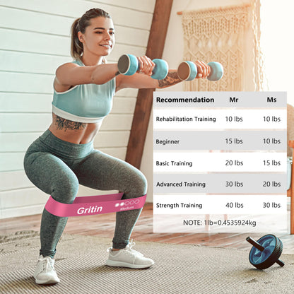 Fitnessbänder 5 Stufen Set 100% Latex - mit Tragetasche & Anleitung