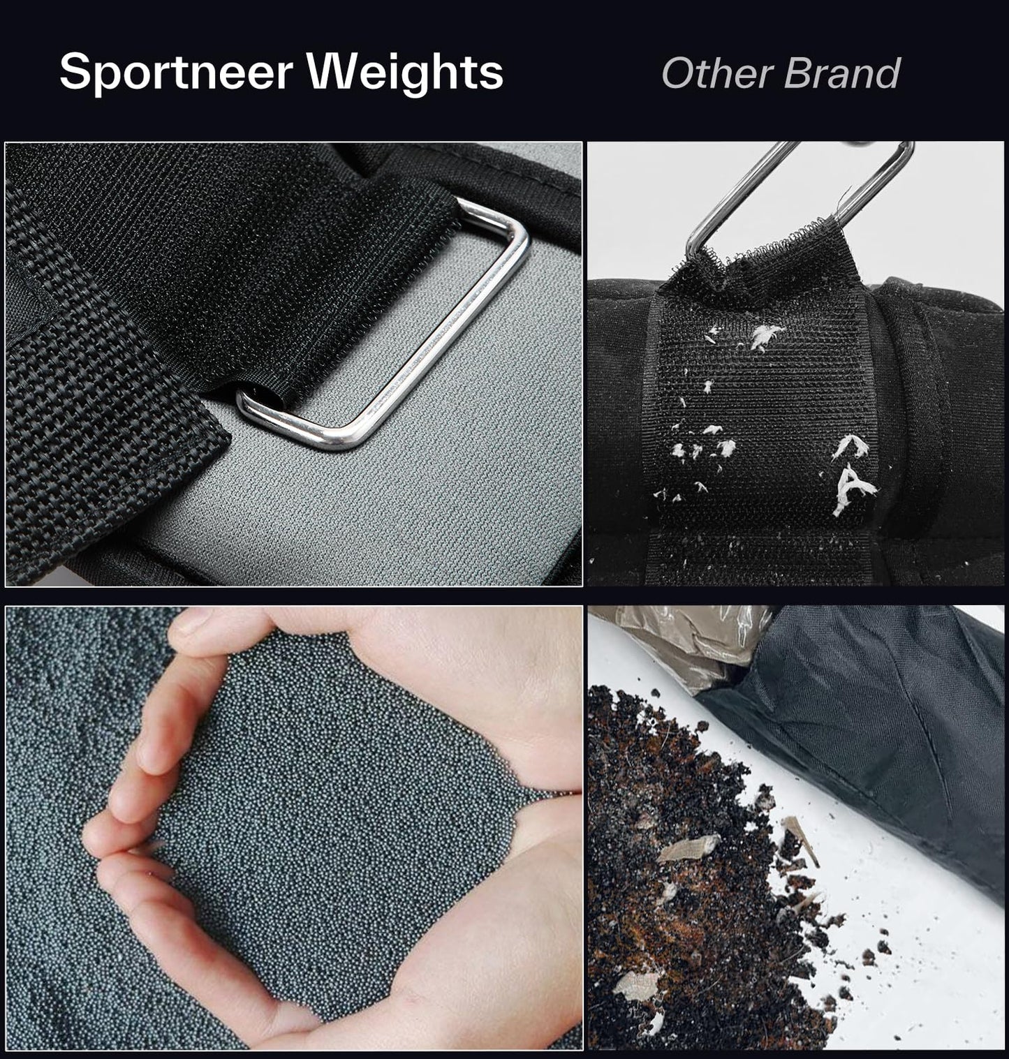 Knöchelgewichte Verstellbar 2er Pack - 0,45-2,25kg pro Knöchel