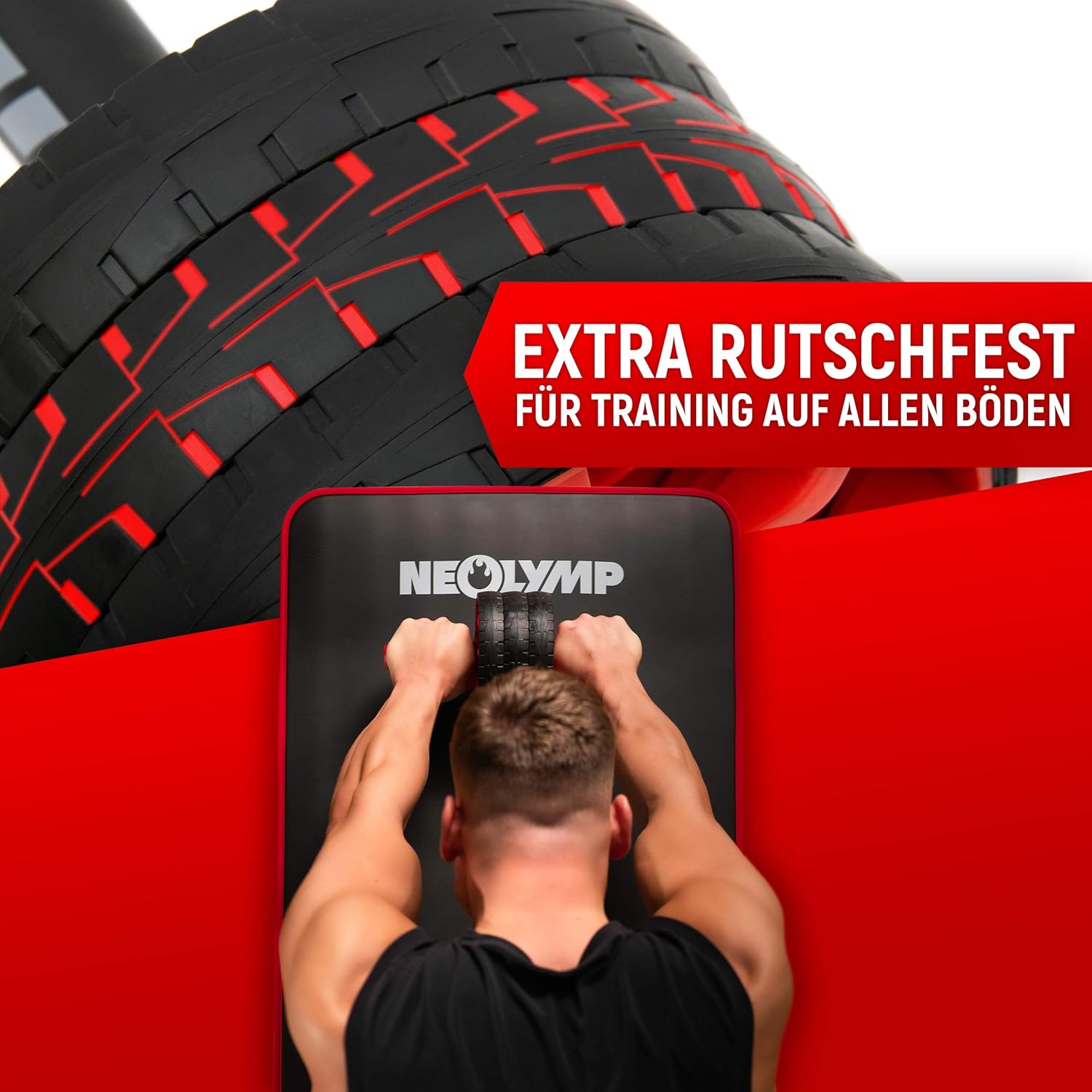 Bauchmuskeltrainer AB Roller mit Schaumstoffgriffen
