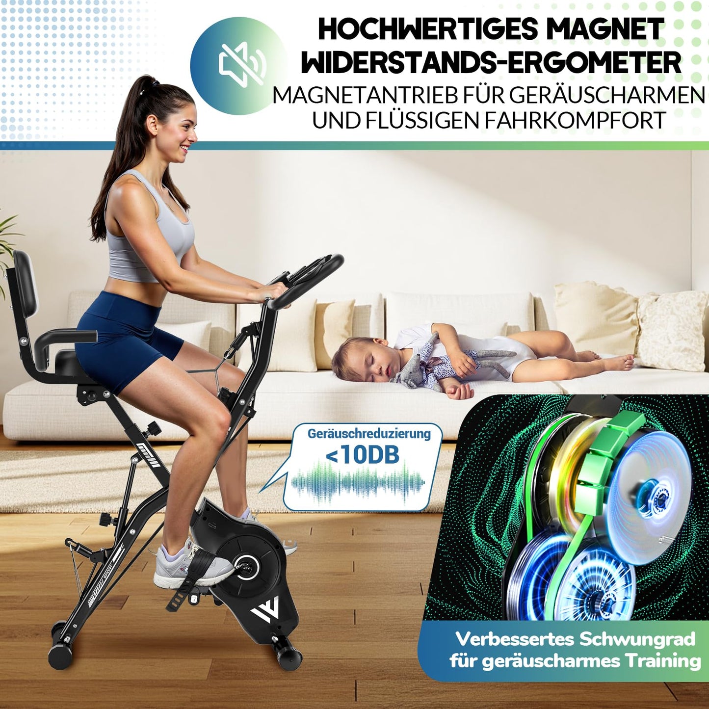 Heimtrainer 5-in-1 16 Magnetwiderstandsstufen LCD Display
