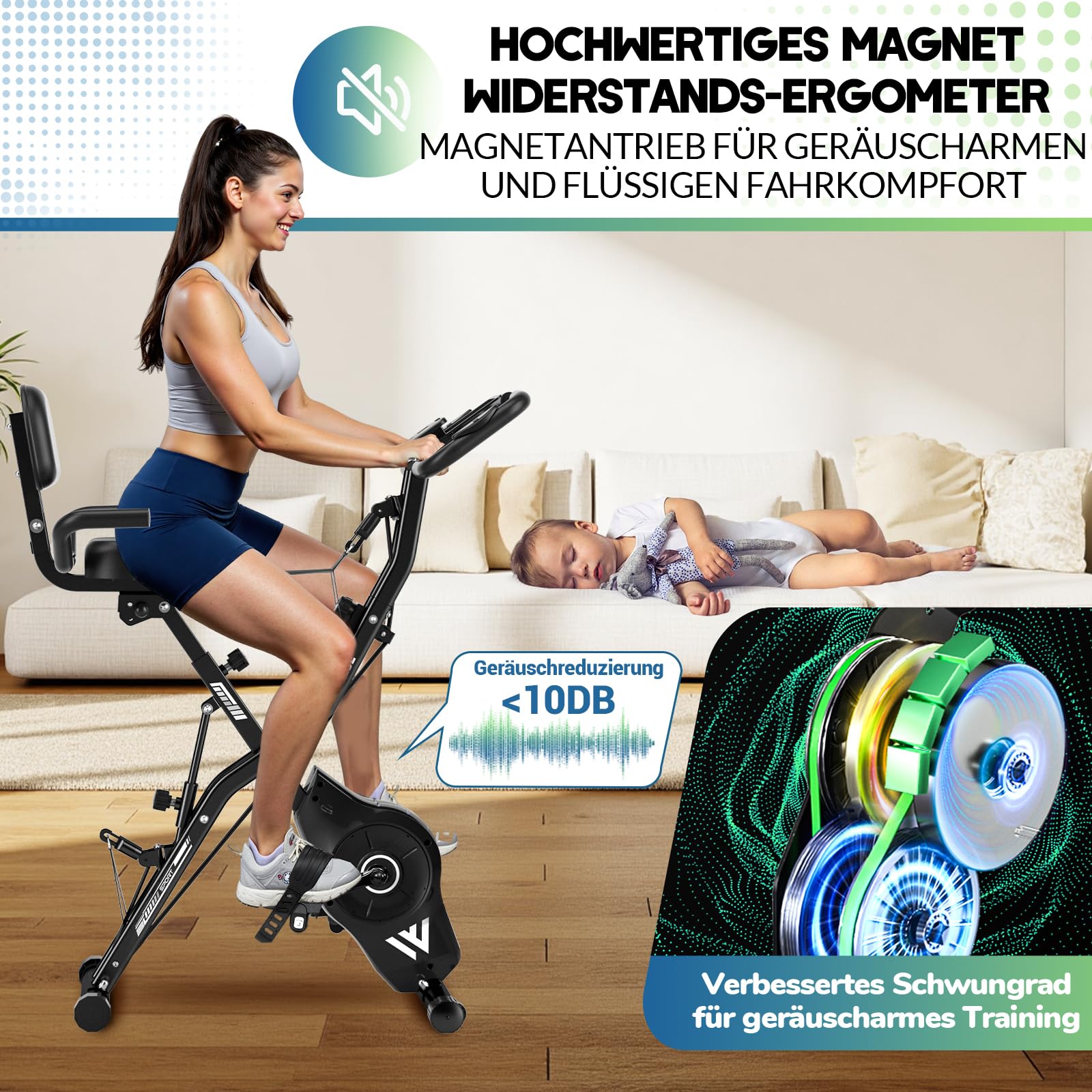 Heimtrainer 5-in-1 16 Magnetwiderstandsstufen LCD Display
