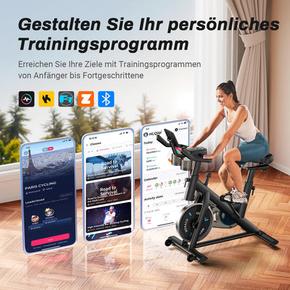 Heimtrainer Fahrrad mit App - 8 Stufen LCD Monitor bis 136kg