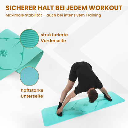 Yogamatte Rutschfest Gelenkschonend - 2 Dicken 1,0 & 1,5 cm NBR