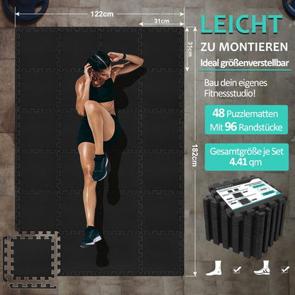 Bodenschutzmatten Fitness Puzzlematten 31x31cm - EVA Schutzmatte