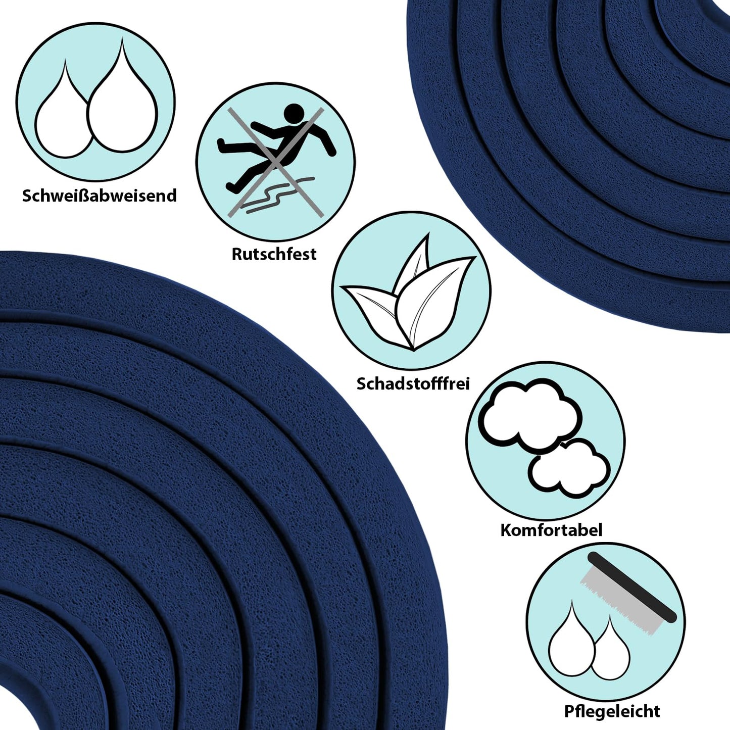 ALPIDEX Yogamatte 183 x 60 x 0,8 cm phthalatfreie Fitnessmatte mit Tragegurt, rutschfest, für Gymnastik, Pilates, Sport, Physiotherapie, HiiT, Yoga, Training und Schlafmatte, hautfreundlich