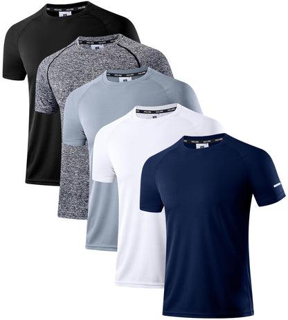 Sport T-Shirt Herren 3er/5er Pack - Atmungsaktiv & Schnelltrocknend