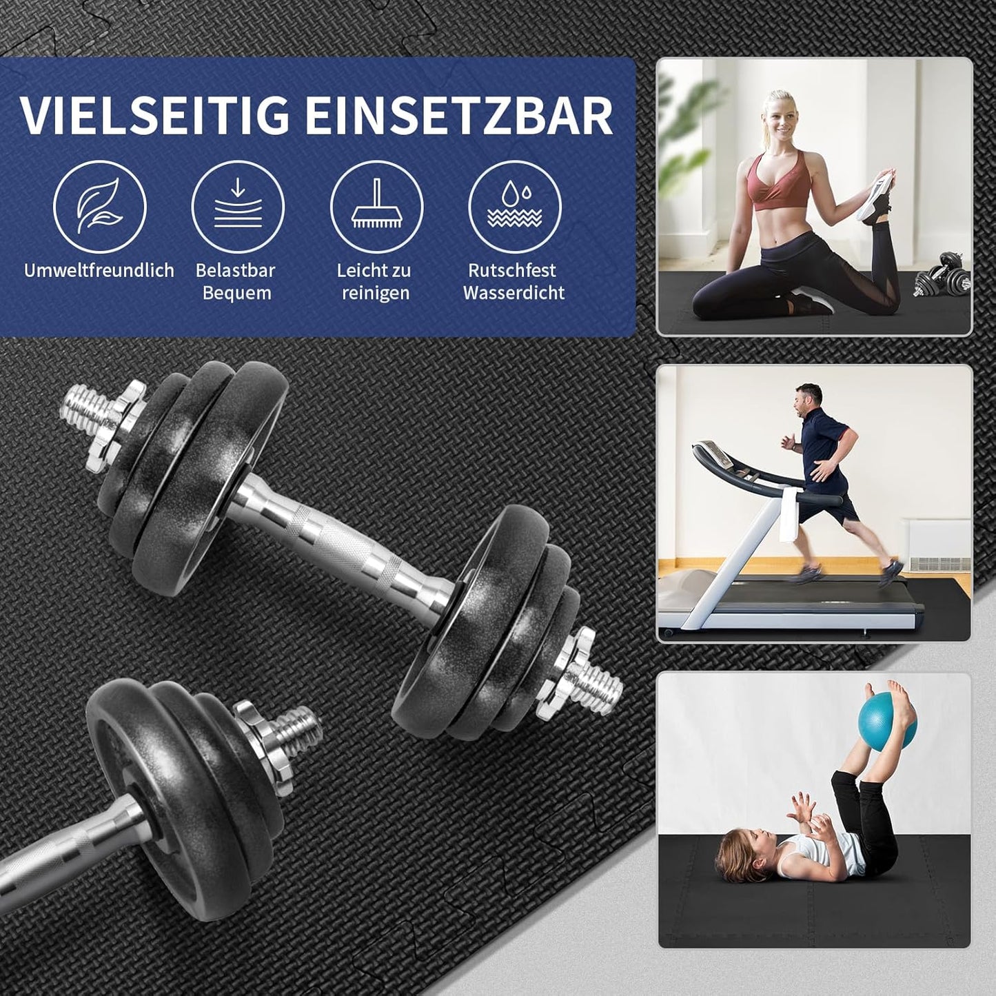 EVA Schutzmatte 50x50cm geräuschdämpfend wasserfest
