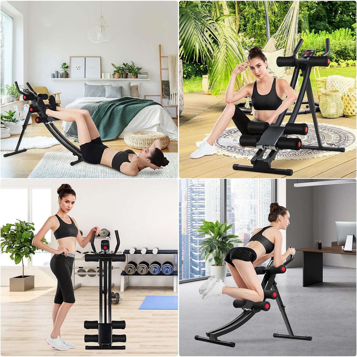 Bauchmuskeltrainer Klappbar mit LCD - 4 Widerstandsstufen bis 120kg