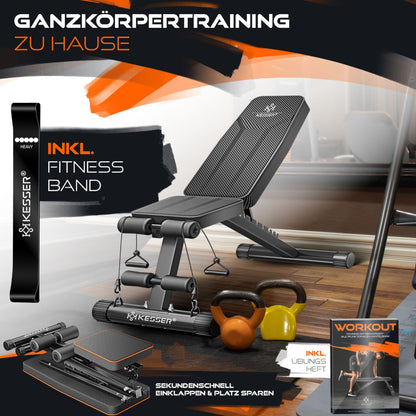 Hantelbank Klappbar 500kg Belastbarkeit - Multifunktional Verstellbar