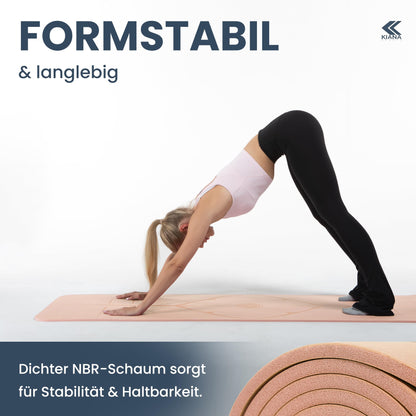 Yogamatte Rutschfest Gelenkschonend - 2 Dicken 1,0 & 1,5 cm NBR