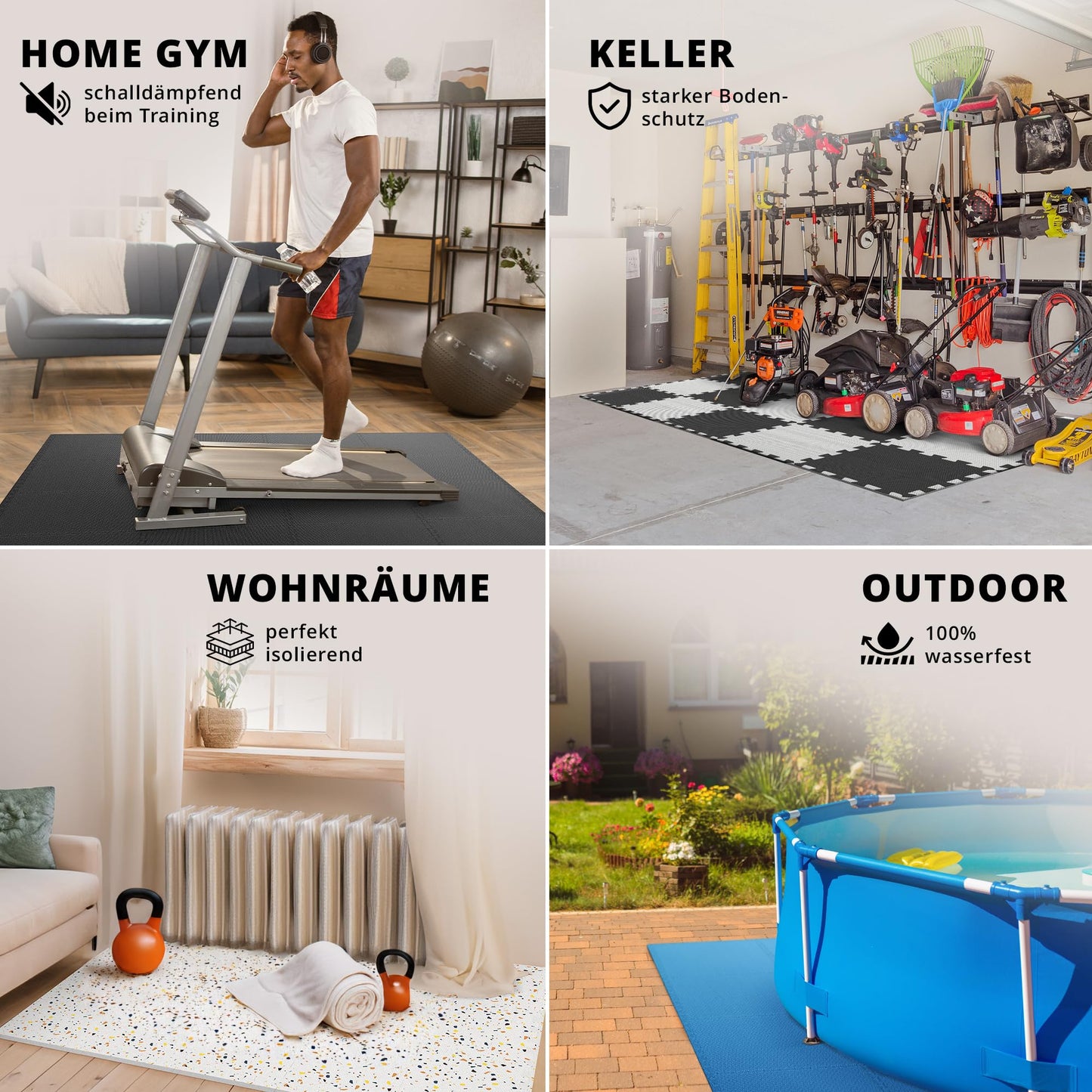 Bodenschutzmatten Puzzlematten 18 Teile - EVA Schutzmatte 1,67m²