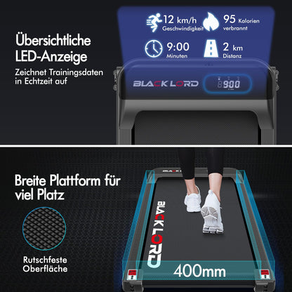 Laufband Walking Pad Klappbar 2,2 PS - Bluetooth LED bis 120kg