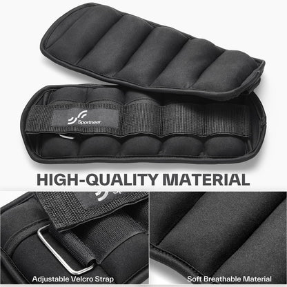 Knöchelgewichte Verstellbar 2er Pack - 0,45-2,25kg pro Knöchel