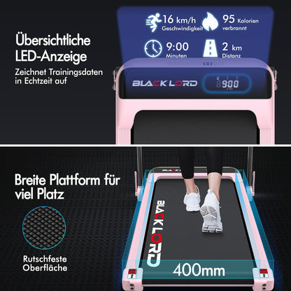 Laufband Walking Pad Klappbar 2,2 PS - Bluetooth LED bis 120kg