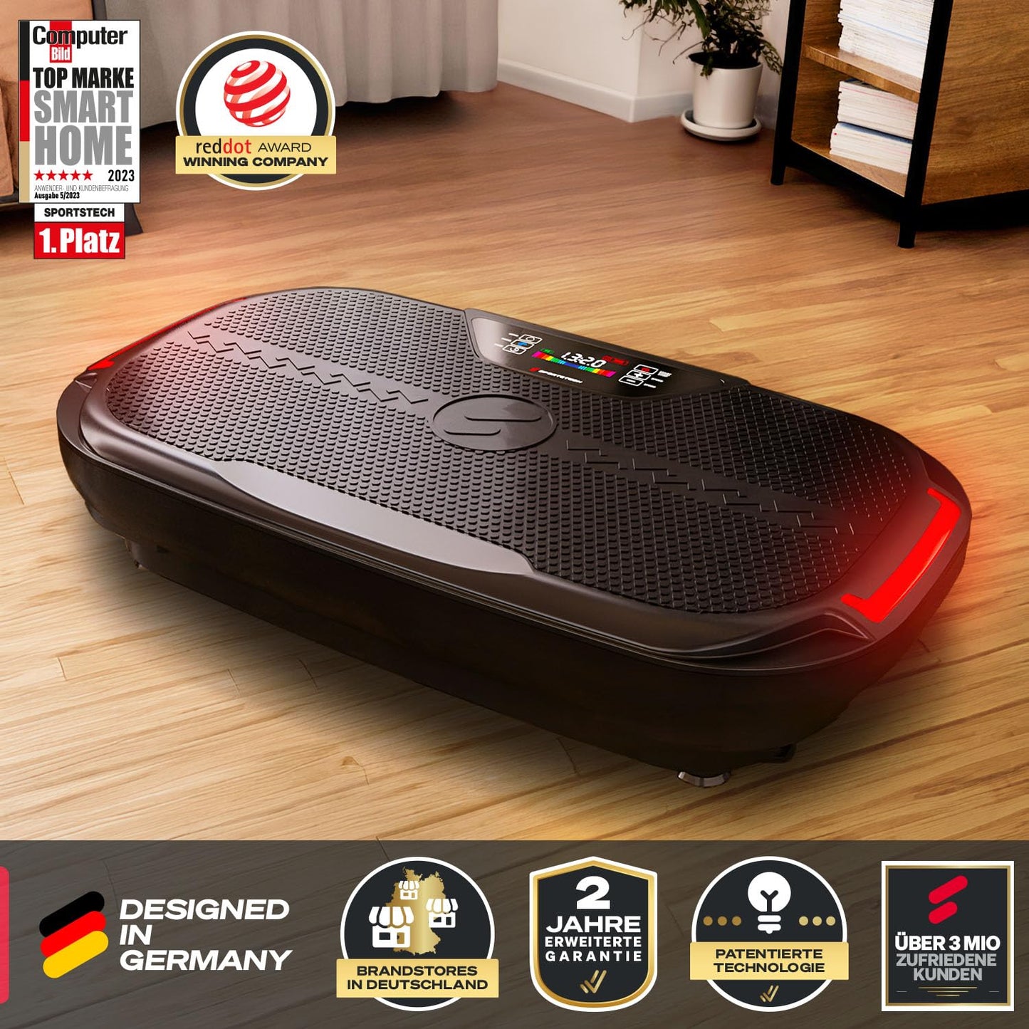 Vibrationsplatte Sportstech VP250 - 180 Stufen Bluetooth bis 120kg