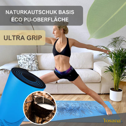 Yogamatte Naturkautschuk Ultra Grip - Extra Breit 68cm 4mm
