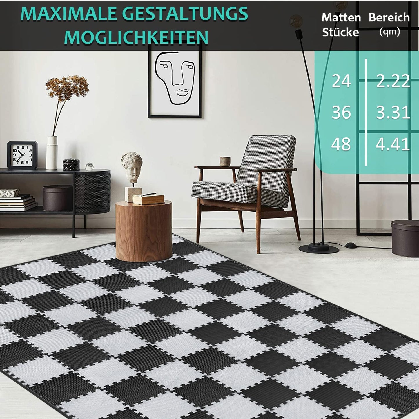 Bodenschutzmatten Fitness Puzzlematten 31x31cm - EVA Schutzmatte