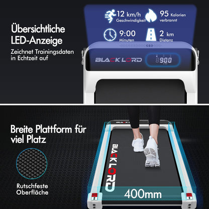 Laufband Walking Pad Klappbar 2,2 PS - Bluetooth LED bis 120kg