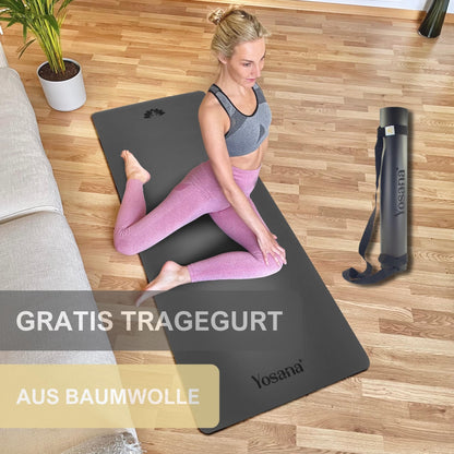 Yogamatte Naturkautschuk Ultra Grip - Extra Breit 68cm 4mm