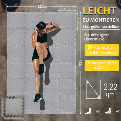 Bodenschutzmatten Fitness Puzzlematten 31x31cm - EVA Schutzmatte