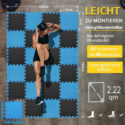 Bodenschutzmatten Fitness Puzzlematten 31x31cm - EVA Schutzmatte