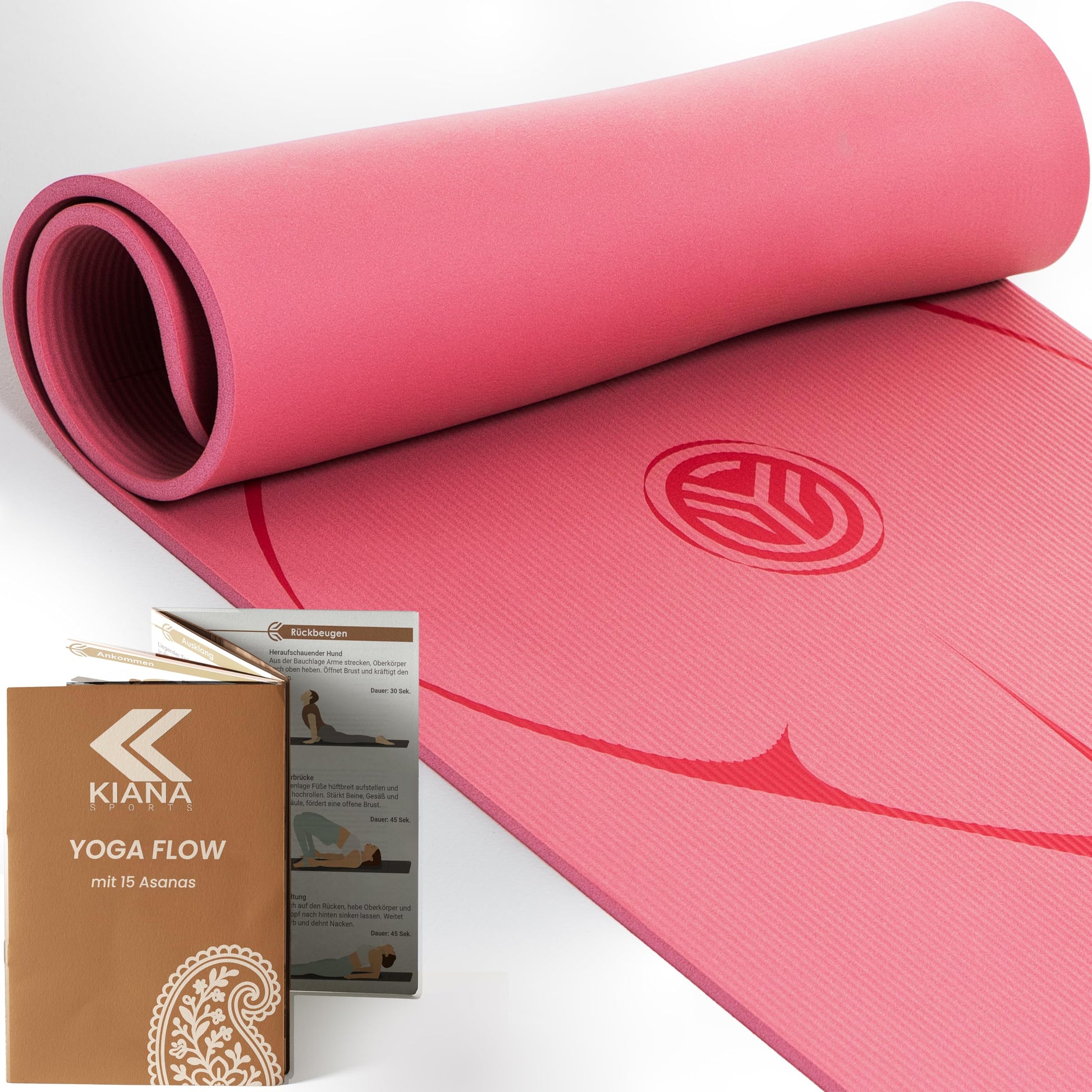 Yogamatte mit Tragegurt Übungsplan Yoga Set
