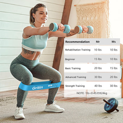 Fitnessbänder 5 Stufen Set 100% Latex - mit Tragetasche & Anleitung