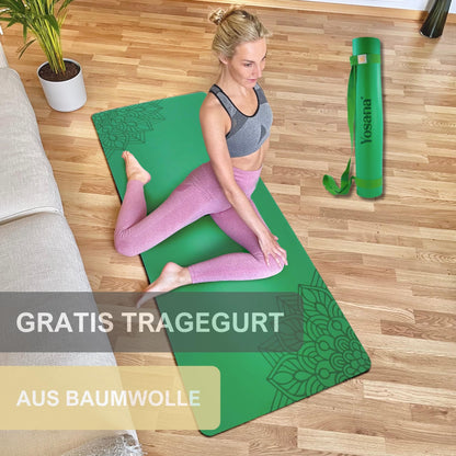 Yogamatte Naturkautschuk Ultra Grip - Extra Breit 68cm 4mm