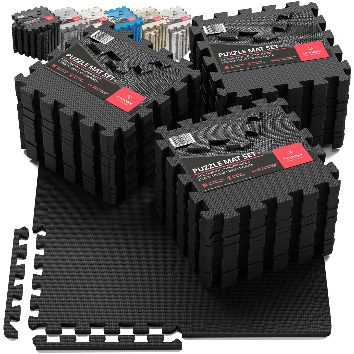 Puzzlematten Set 18 Teile anthrazit BeMaxx
