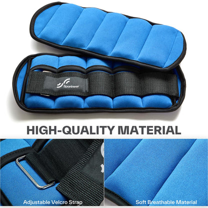 Knöchelgewichte Verstellbar 2er Pack - 0,45-2,25kg pro Knöchel