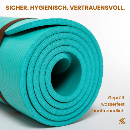 Yogamatte Rutschfest Gelenkschonend - 2 Dicken 1,0 & 1,5 cm NBR