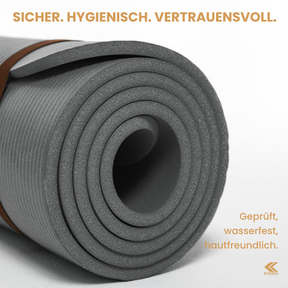 Yogamatte Rutschfest Gelenkschonend - 2 Dicken 1,0 & 1,5 cm NBR